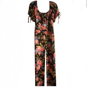 Floral Black One Piece Jumpsuit